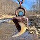 Cougar Claw with Accent Stone- Copper Electroformed Necklace