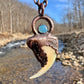 Cougar Claw with Accent Stone- Copper Electroformed Necklace