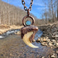 Cougar Claw with Accent Stone- Copper Electroformed Necklace