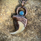 Cougar Claw with Accent Stone- Copper Electroformed Necklace