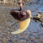 Cougar Claw with Red Tourmaline - Copper Electroformed Necklace