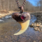 Cougar Claw with Red Tourmaline - Copper Electroformed Necklace
