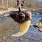 Cougar Claw with Red Tourmaline - Copper Electroformed Necklace