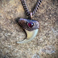 Cougar Claw with Red Tourmaline - Copper Electroformed Necklace