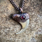 Cougar Claw with Red Tourmaline - Copper Electroformed Necklace