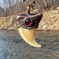 Cougar Claw with Garnet - Copper Electroformed Necklace