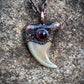 Cougar Claw with Garnet - Copper Electroformed Necklace