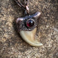 Cougar Claw with Garnet - Copper Electroformed Necklace