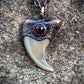 Cougar Claw with Garnet - Copper Electroformed Necklace