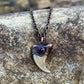 Cougar Claw with Garnet - Copper Electroformed Necklace