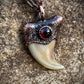 Cougar Claw with Garnet - Copper Electroformed Necklace