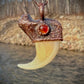 Cougar Claw with Carnelian - Copper Electroformed Necklace