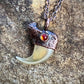 Cougar Claw with Carnelian - Copper Electroformed Necklace