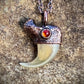 Cougar Claw with Carnelian - Copper Electroformed Necklace
