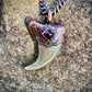 Cougar Claw with Garnet - Copper Electroformed Necklace