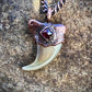 Cougar Claw with Garnet - Copper Electroformed Necklace