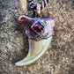 Cougar Claw with Garnet - Copper Electroformed Necklace
