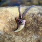 Cougar Claw with Garnet - Copper Electroformed Necklace
