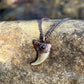 Cougar Claw with Garnet - Copper Electroformed Necklace