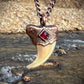 Cougar Claw with Garnet - Copper Electroformed Necklace