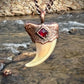 Cougar Claw with Garnet - Copper Electroformed Necklace