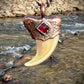 Cougar Claw with Garnet - Copper Electroformed Necklace