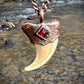 Cougar Claw with Garnet - Copper Electroformed Necklace