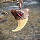 Cougar Claw with Garnet - Copper Electroformed Necklace