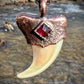Cougar Claw with Garnet - Copper Electroformed Necklace