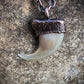Cougar Claw with Moonstone - Copper Electroformed Necklace