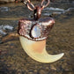 Cougar Claw with Moonstone - Copper Electroformed Necklace