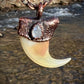 Cougar Claw with Moonstone - Copper Electroformed Necklace