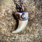 Cougar Claw with Labradorite - Copper Electroformed Necklace
