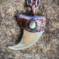 Cougar Claw with Labradorite - Copper Electroformed Necklace