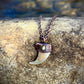Cougar Claw with Labradorite - Copper Electroformed Necklace