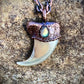 Cougar Claw with Labradorite - Copper Electroformed Necklace