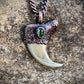 Cougar Claw with Green Tourmaline - Copper Electroformed Necklace