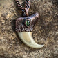 Cougar Claw with Green Tourmaline - Copper Electroformed Necklace