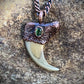 Cougar Claw with Green Tourmaline - Copper Electroformed Necklace