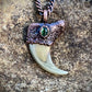 Cougar Claw with Green Tourmaline - Copper Electroformed Necklace