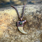 Cougar Claw with Green Tourmaline - Copper Electroformed Necklace