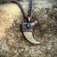 Cougar Claw with Green Tourmaline - Copper Electroformed Necklace