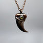 Black Bear Claw with Tourmaline Accent, Small Rear Claw - Copper Electroformed Necklace