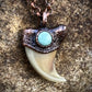 Cougar Claw with Tibetan Turquoise - Copper Electroformed Necklace