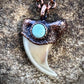 Cougar Claw with Tibetan Turquoise - Copper Electroformed Necklace