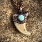 Cougar Claw with Tibetan Turquoise - Copper Electroformed Necklace
