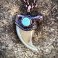 Cougar Claw with Tibetan Turquoise - Copper Electroformed Necklace