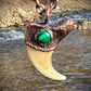 Cougar Claw with Malachite - Copper Electroformed Necklace