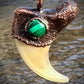 Cougar Claw with Malachite - Copper Electroformed Necklace