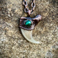 Cougar Claw with Malachite - Copper Electroformed Necklace
